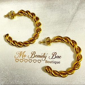 Twisted Gold Hoop Earrings